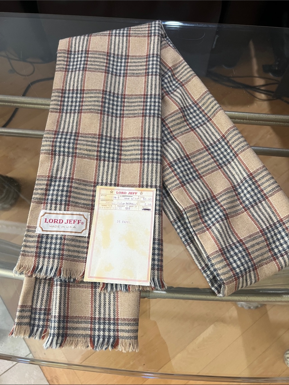Lord Jeff Beige Plaid Men's Scarf – Classic Check